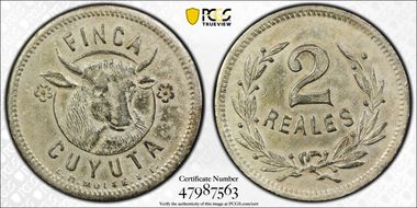No Date Tk 2 R Finca Cuyuta  Ni-Plated Brass N1