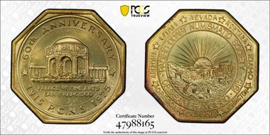 1975 Medal Pacific Coast Numismatic Soc. MS65