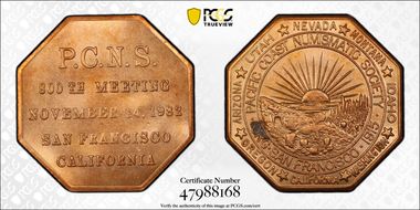 1982 Medal 800th Meeting P.C.N.S. Bronze N1BN