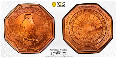 2015 Medal 100th Anniversary  P.C.N.S. Copper MS67RD