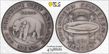 1964 AR Medal 20th Convention Boston N.E.N.A. MS64