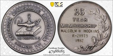 No Date AR Medal A.N.A. 25 Year Membership  Medallic Art Co. SP66