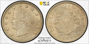 1883 5C With CENTS MS62