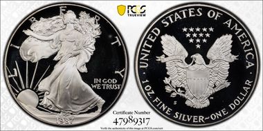 1987-S $1 Silver Eagle PR69DCAM