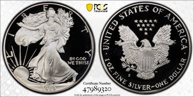 1989-S $1 Silver Eagle PR69DCAM