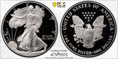 1993-P $1 Silver Eagle PR69DCAM