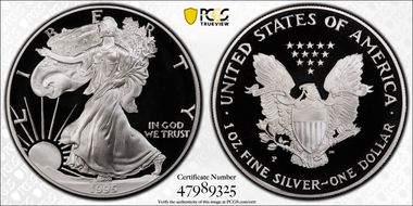 1995-P $1 Silver Eagle PR69DCAM