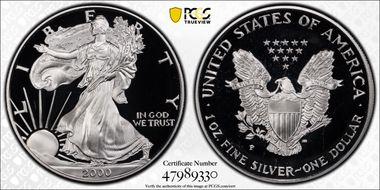 2000-P $1 Silver Eagle PR69DCAM