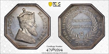 "1847" Jeton Dept. of Sein Heads Abeille MS61