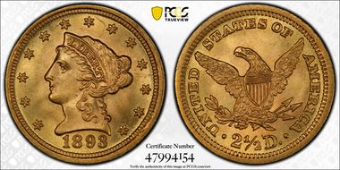 1893 $2.50 MS66+