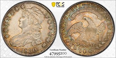 1830 50C O-123 AU58