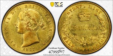 1857-SY 1/2 Sov AU55