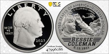2023-S 25C Bessie Coleman-Silver First Strike PR70DCAM