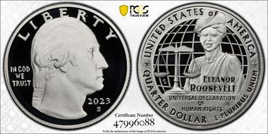 2023-S 25C Eleanor Roosevelt-Silver First Strike PR69DCAM
