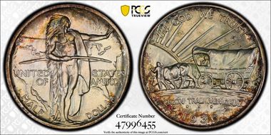 1936-S 50C Oregon MS68