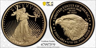 2023-W $5 Gold Eagle First Strike PR70DCAM