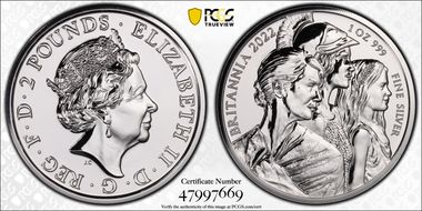 2022 £2 Britannia Exclusive Edition MS69