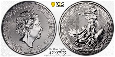 2020 £2 Britannia Oriental Border MS68