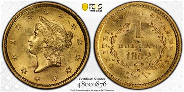 1852 G$1 MS62