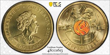 2020-C $2 Firefighters Colorized MS68