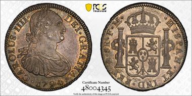 1794-Mo FM 8 R Calico-956 Yon-M8-94 MS63