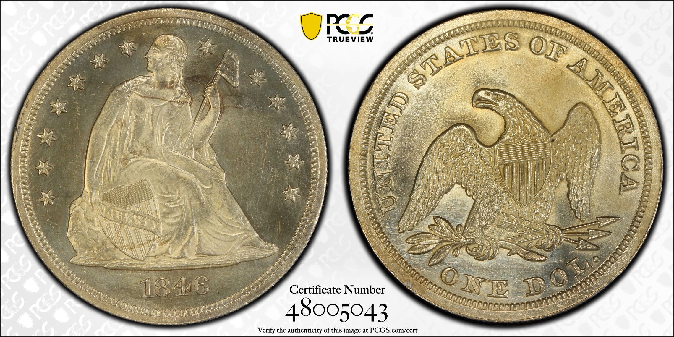 1846 $1 PR98 PCGS