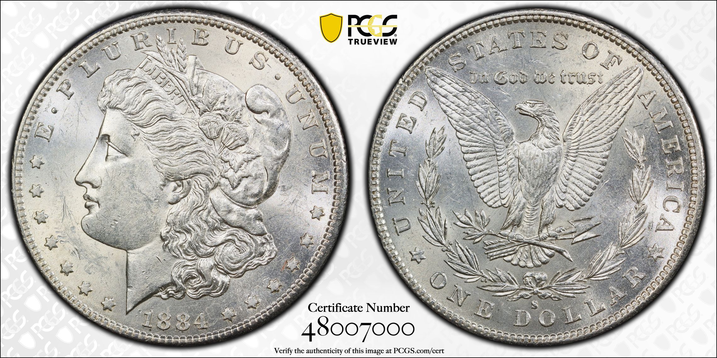 1884-S $1 AU58 PCGS