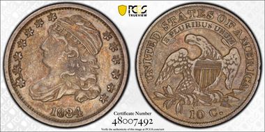 1834 10C Large 4 VF35