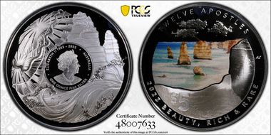 2023 $5 Twelve Apostles Domed Colorized PR70DCAM