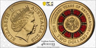 2019-C $2 100 Years of Repatriation Colorized MS69