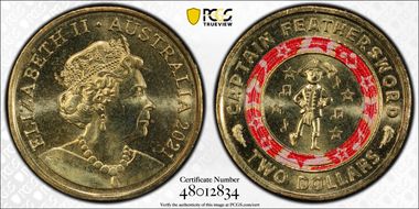 2021 $2 Wiggles - Capt. Feathersword 30th Ann. Colorized MS65