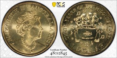 2021 $1 Current Wiggles Band 30th Anniversary MS68