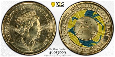 2022 $2 Commonwealth Games - A Colorized MS67