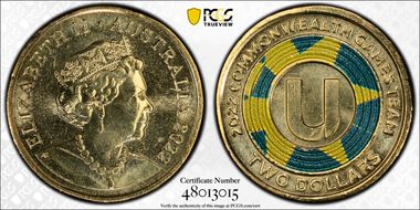 2022 $2 Commonwealth Games - U Colorized MS68