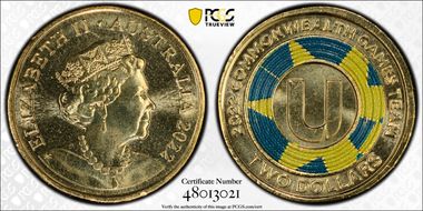 2022 $2 Commonwealth Games - U Colorized MS68