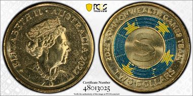 2022 $2 Commonwealth Games - S Colorized MS66