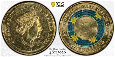 2022 $2 Commonwealth Games - S Colorized MS67
