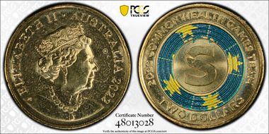 2022 $2 Commonwealth Games - S Colorized MS67