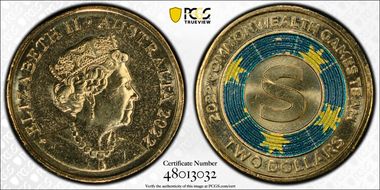 2022 $2 Commonwealth Games - S Colorized MS67