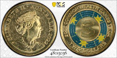 2022 $2 Commonwealth Games - S Colorized MS67