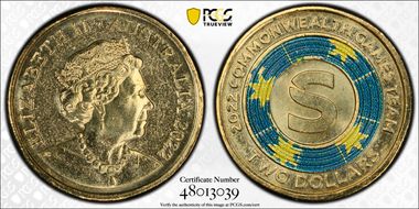 2022 $2 Commonwealth Games - S Colorized MS67