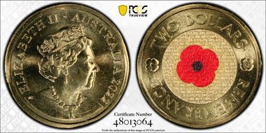 2022-C $2 Remembrance Day Colorized MS67