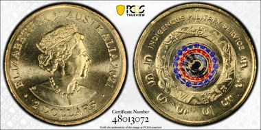 2021 $2 Indigenous Military Service Colorized MS67