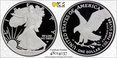 2023-S $1 Silver Eagle First Strike PR70DCAM