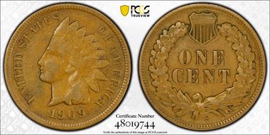 1909-S 1C Indian VF30BN