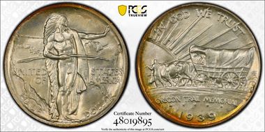 1939 50C Oregon MS67