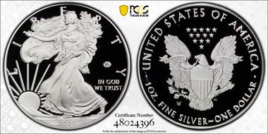 2020-W  $1 Silver Eagle - v75 Privy PR70DCAM