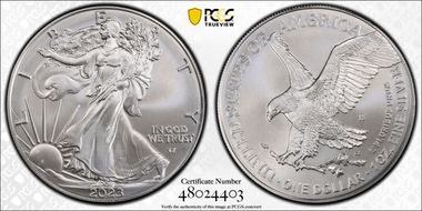 2023-W $1 Burnished Silver Eagle SP70