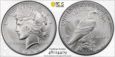 2023 $1 Peace Dollar MS70