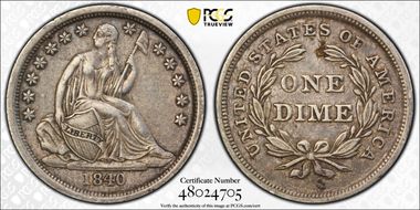 1840 10C No Drapery XF40